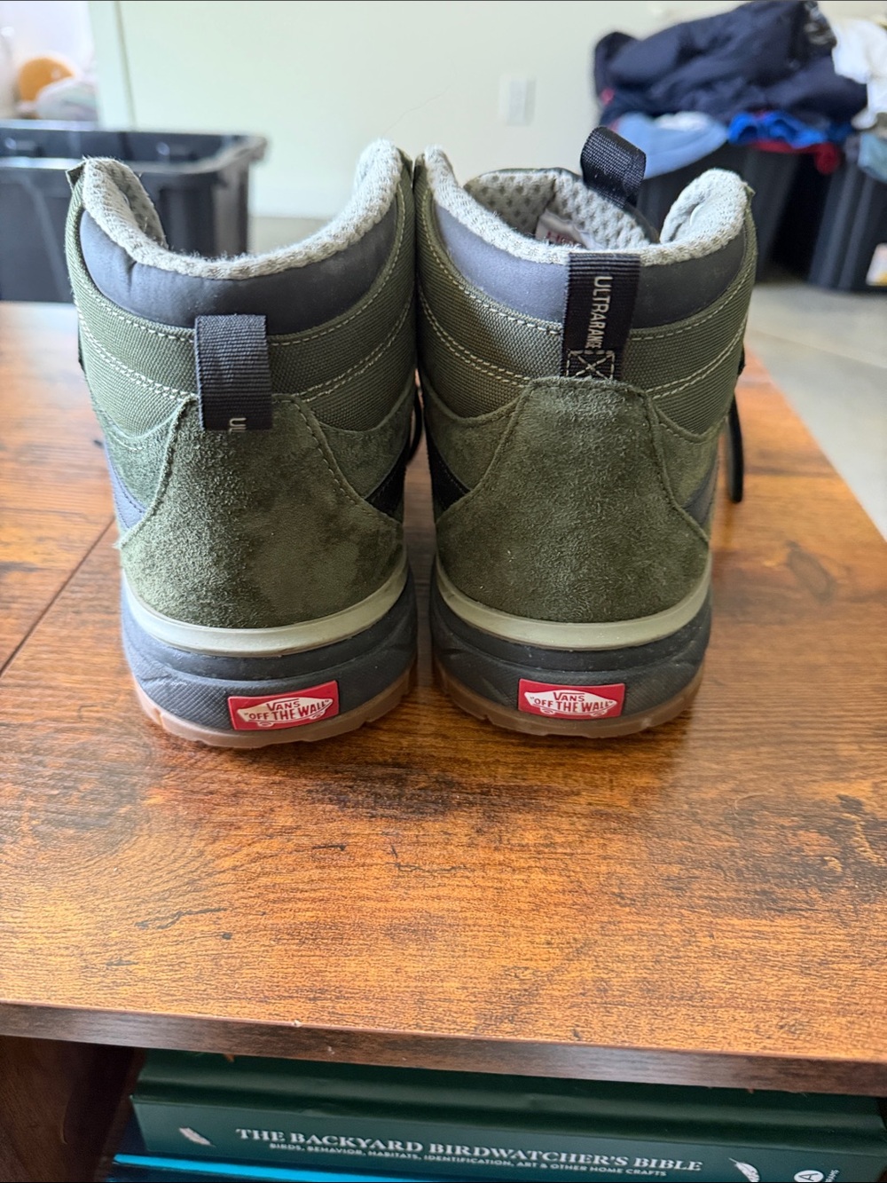 Vans Ultrarange High Top Sneakers in Olive Green and Black - Picture 4 of 5